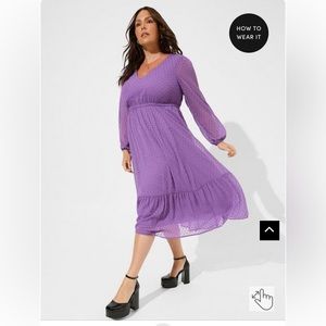 Torrid tea length clip dot dress